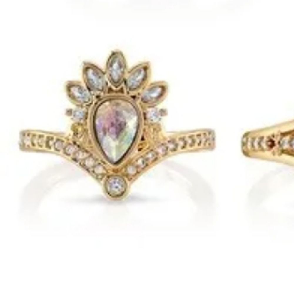 Fragrant Jewels Nutcracker Collection Aurora Borealis & Clear Rhinestone Ring